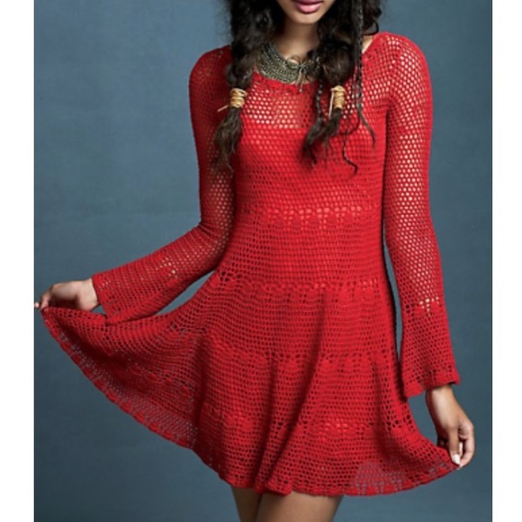 Belle Crochet Knit Sweater Dress 